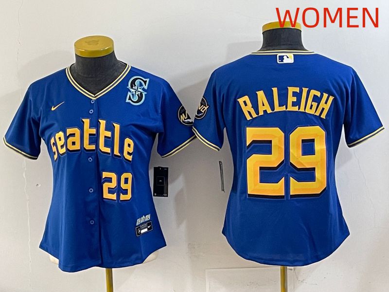 Women 2025 Seattle Mariners #29 Raleigh Blue City Edition Nike MLB Jersey style 6